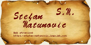 Stefan Matunović vizit kartica